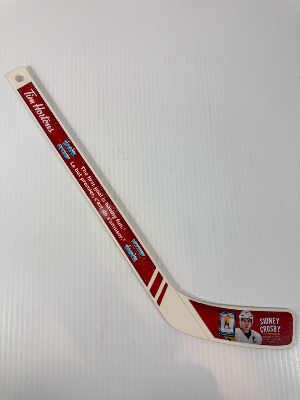 Rare Tim Hortons Sidney Crosby 1993 Tim Bits First Goal Hockey Mini Stick